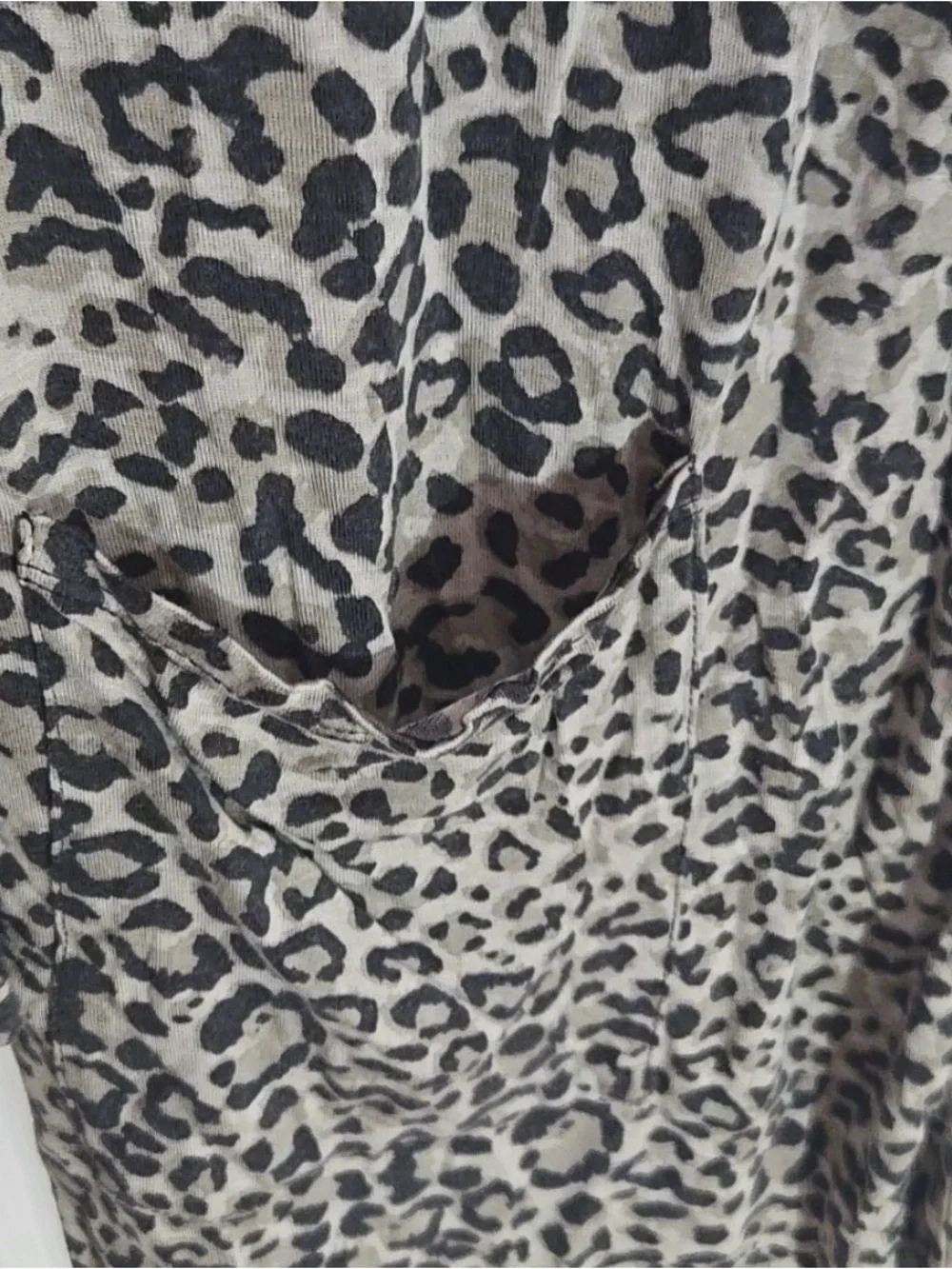 Zenana Long Leopard Print Open-Front Cardigan - Black/White - Picture 3 of 3